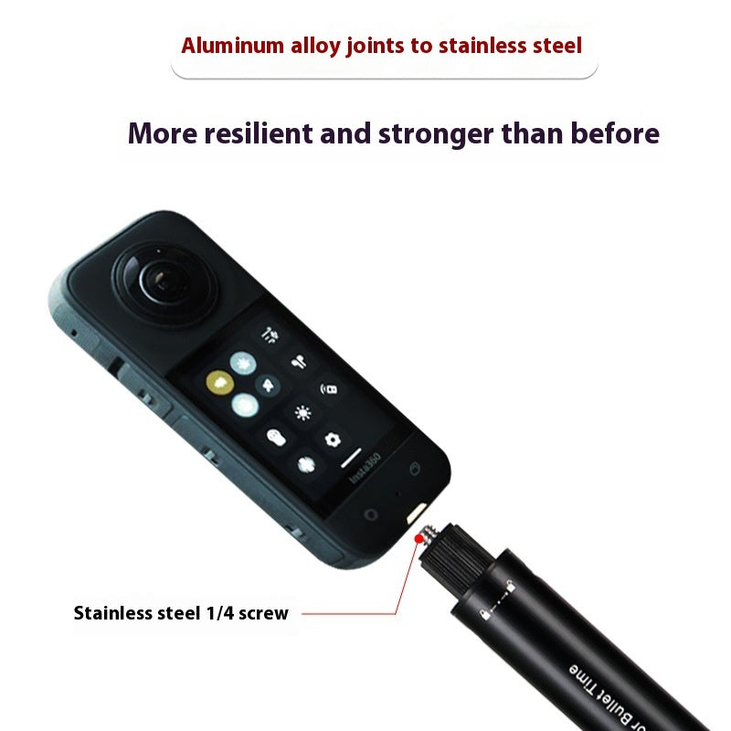 360 Selfie Stick Panoramic Camera Rotating Handle Time Extension Rod