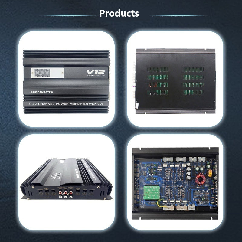V12 Car Audio High-power Aluminum Alloy Shell Car Amplifier