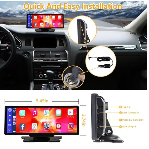 Portable Wireless Carplay With 2.5K Camera