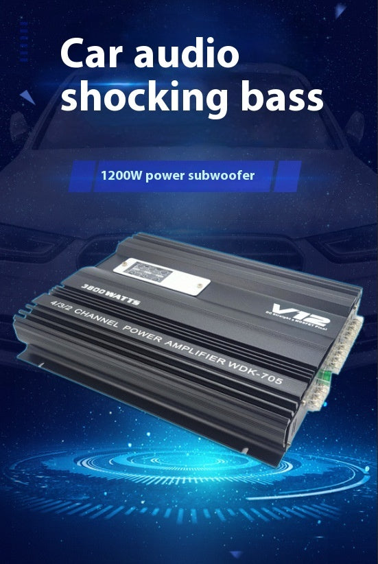 V12 Car Audio High-power Aluminum Alloy Shell Car Amplifier