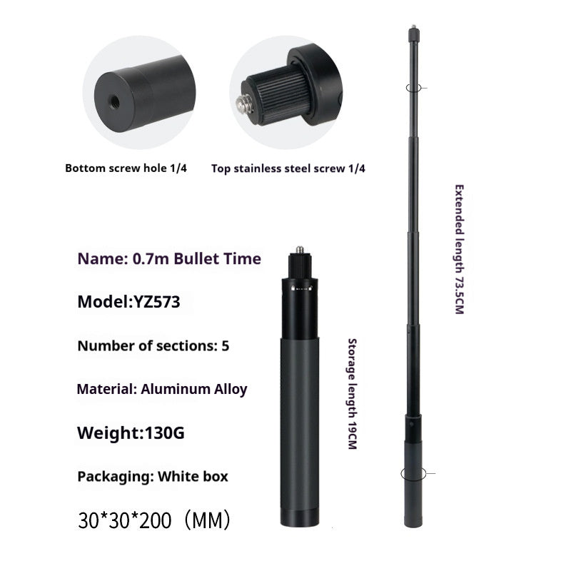 360 Selfie Stick Panoramic Camera Rotating Handle Time Extension Rod