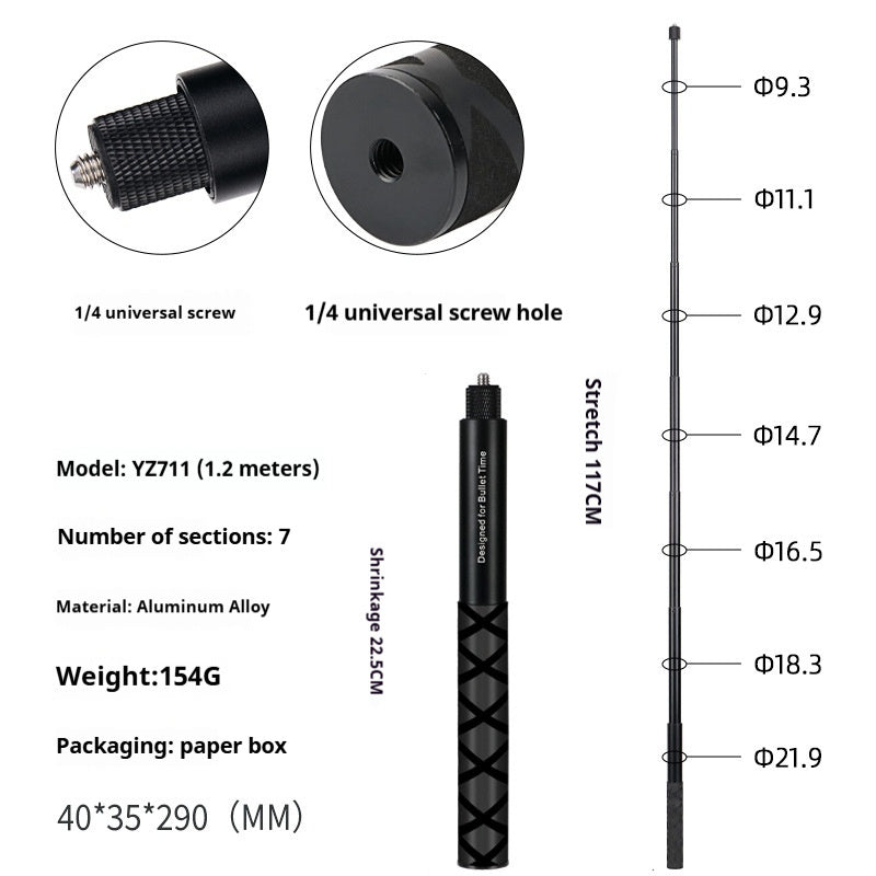 360 Selfie Stick Panoramic Camera Rotating Handle Time Extension Rod