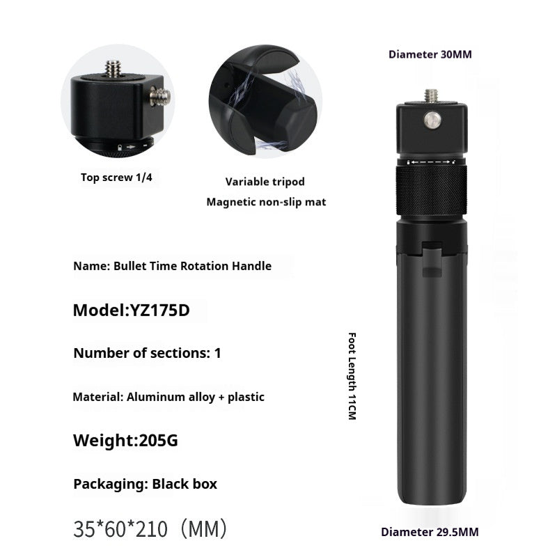 360 Selfie Stick Panoramic Camera Rotating Handle Time Extension Rod