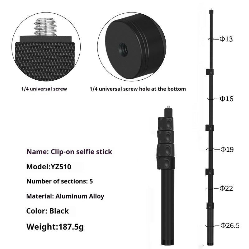 360 Selfie Stick Panoramic Camera Rotating Handle Time Extension Rod