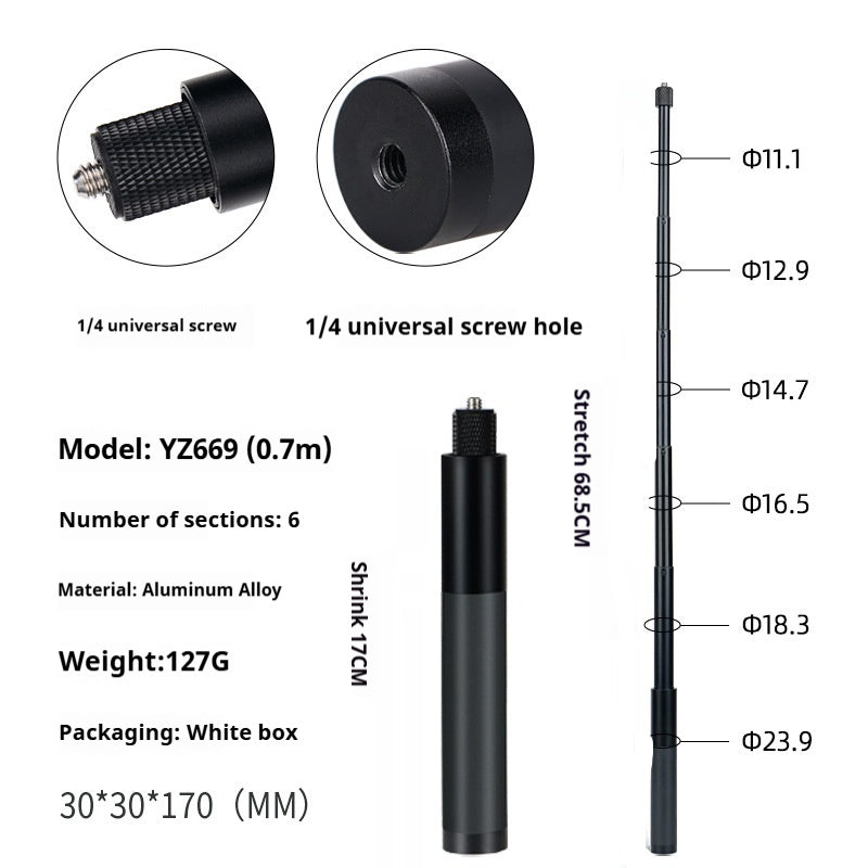 360 Selfie Stick Panoramic Camera Rotating Handle Time Extension Rod