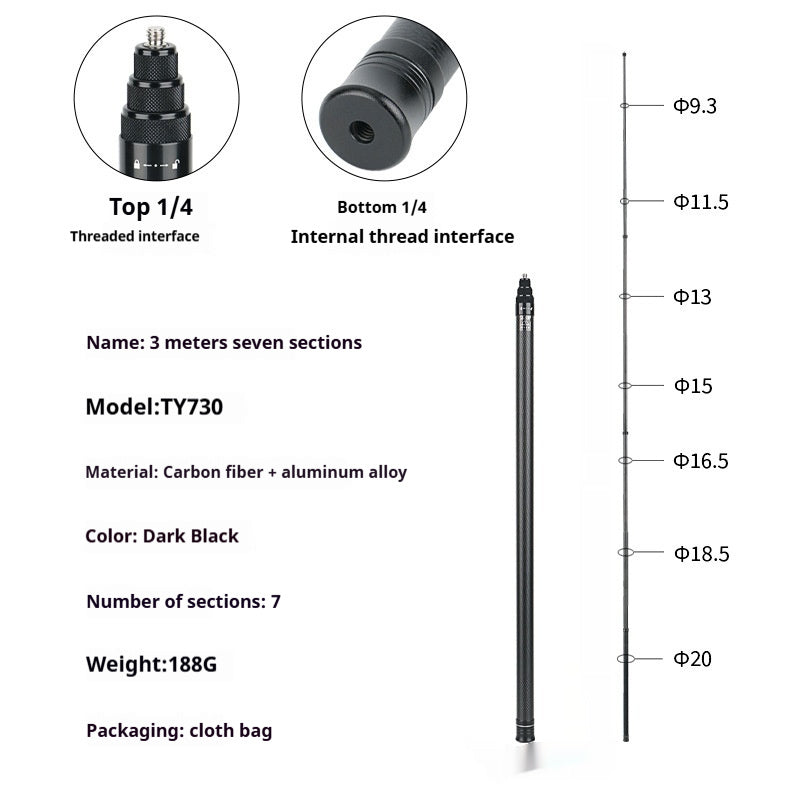 360 Selfie Stick Panoramic Camera Rotating Handle Time Extension Rod