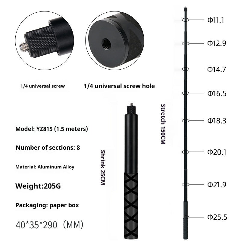 360 Selfie Stick Panoramic Camera Rotating Handle Time Extension Rod